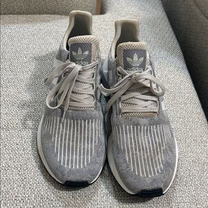 Adidas Gray and White Running Shoes